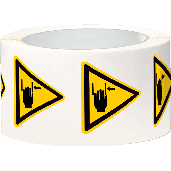 Warnschild Warnung vor Handverletzung, Folie, SL 50mm, 500/Rolle, ASR A1.3, DIN EN ISO 7010 W024 Warnschild Warnung vor Handverletzung, Folie, SL 50mm, 500/Rolle, ASR A1.3, DIN EN ISO 7010 W024-Beschreibung lesen