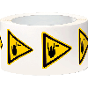 Warnschild Warnung vor Handverletzung, Folie, SL 50mm, 500/Rolle, ASR A1.3, DIN EN ISO 7010 W024 Warnschild Warnung vor Handverletzung, Folie, SL 50mm, 500/Rolle, ASR A1.3, DIN EN ISO 7010 W024