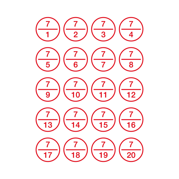 Stromkreisbezeichnungsschild 7, Folie, selbstklebend, Ø 39mm, 20/Bogen Stromkreisbezeichnungsschild 7, Folie, selbstklebend, Ø 39mm, 20/Bogen-Beschreibung lesen