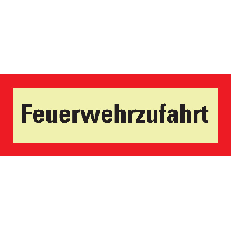 PERMALIGHT power langnachleuchtend Feuerwehrschild Feuerwehrzufahrt, Aluminium, 420x148mm-Beschreibung lesen