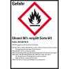 GHS-Etikett Ethanol 96% vergällt Sorte 641, GefStoffV/GHS/CLP, 52x74mm, 10/Bogen