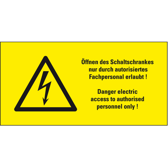 Warn-Kombischild Öffnen des Schaltschrankes nur durch.., praxisbewährt, Folie, 100x50mm Warn-Kombischild Öffnen des Schaltschrankes nur durch.., praxisbewährt, Folie, 100x50mm-Beschreibung lesen
