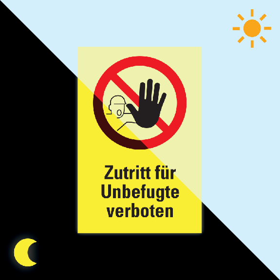 PERMALIGHT power langnachleuchtend Verbots-Kombischild Zutritt für.., ASR/DIN, Kunststoff, 300x400mm-Leggi tutto