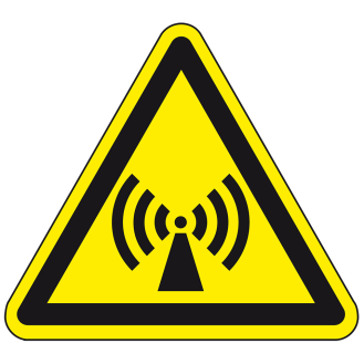 Warnschild Warnung vor nicht ionisierender Strahlung, Folie, SL 100mm, ASR A1.3, DIN EN ISO 7010 W005-Beschreibung lesen