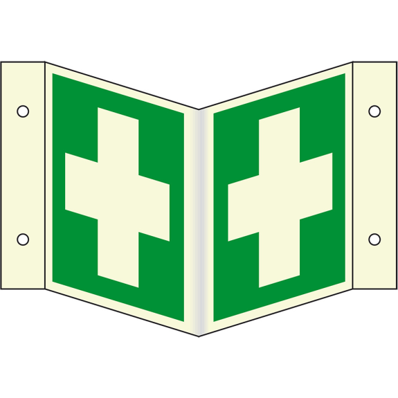 PERMALIGHT power langnachleuchtend Rettungs-Nasenschild Erste Hilfe, ASR/ISO, Kunststoff, 200x200mm-Beschreibung lesen