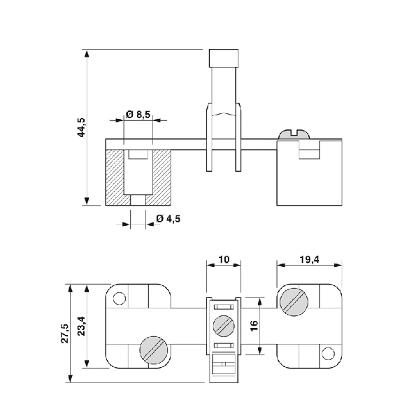 Bornes de raccordement pour barres collectrice de N, à vis, 1,5-16mm² - AK 16 Bornes de raccordement pour barres collectrice de N, à vis, 1,5-16mm² - AK 16-Lire la description