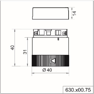 Elément raccordement push-in 24Vac/dc IP66 Ø40mm GRIS - 630.700.75-Lire la description
