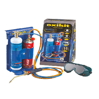 Chalumeau OXY-GAZ kit complet avec 2 bouteilles/chalumeau/tuyau 1,5m/robinets-Lire la description