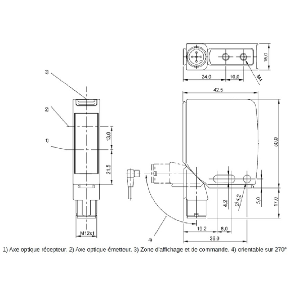 Laser de mesure P=20-200mm 1-10V PNP/NPN (x2) / M12 5P - BOD 21M-LA02-S92 (BOD000M)-Lire la description