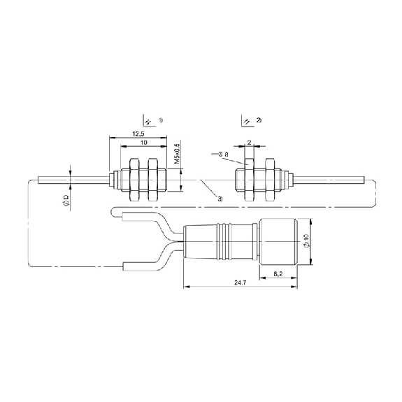 Micromote  Tête de capteur optique Barrage P=1m IR / M08 3P+C1m PUR - BOH TI-M05-003-01-S49F (BOH0065)-Lire la description