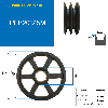 Poleas Poleas trapezoidales con cubo desmontable PFB20125M Polea trapezoidal de hierro fundido tipo SPB / B con cubo desmontable serie 2012 con 2 ranuras, diámetro de paso 125 mm