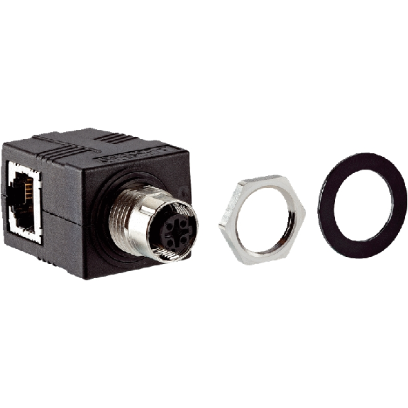 Passage de cloison M12D Fem 4p/RJ45 Fem 8p blindé - SIC6048180 Passage de cloison M12D Fem 4p/RJ45 Fem 8p blindé - SIC6048180-Lire la description