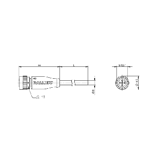 M12A Fem Droit 5p LED PNP NO; Câble TPE 3x22AWG Jaune Cpc 10m - BCC M415-0000-1A-004-EX43T2-100 (BCC05FT)-Lire la description