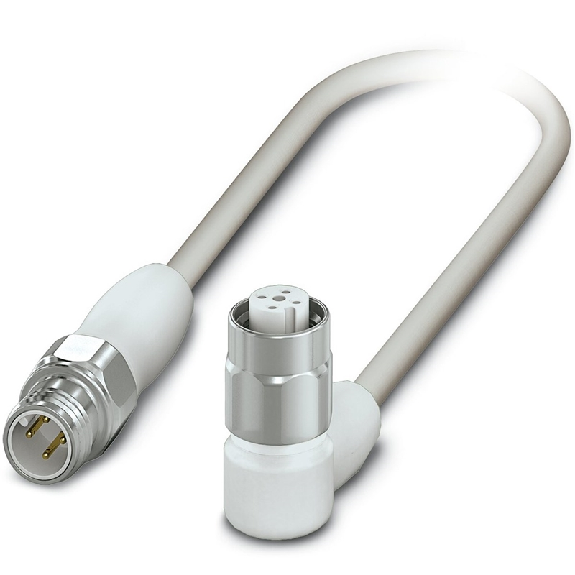 M12A Fem Coudé 4p/M12A Mâle Droit 4p; PP-EPDM Gris 3m - SAC-4P-M12MS/3,0-600/M12FR HD M12A Fem Coudé 4p/M12A Mâle Droit 4p; PP-EPDM Gris 3m - SAC-4P-M12MS/3,0-600/M12FR HD-Lire la description