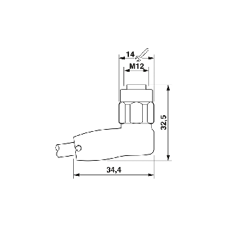 M12A Fem Coudé 4p/M12A Mâle Droit 4p; PP-EPDM Gris 3m - SAC-4P-M12MS/3,0-600/M12FR HD-Lire la description