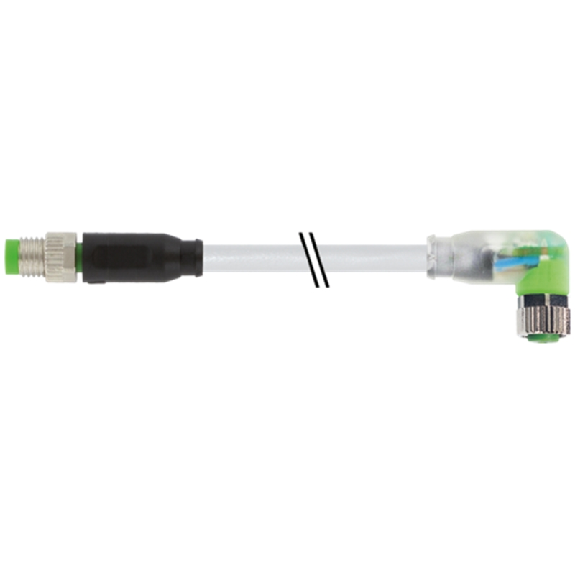 M08A Fem Coudé 3p LED/M08A Mâle Droit 3p; PUR 3x0.25 Gris Cpc 5m - 7000-88041-2300500 M08A Fem Coudé 3p LED/M08A Mâle Droit 3p; PUR 3x0.25 Gris Cpc 5m - 7000-88041-2300500-Lire la description