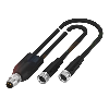 Y-M08A Mâle Droit 4p/2x M08A Fem Droit 3p; PUR Noir Cpc 0.3m - BCC M314-M313-M313-U2024-003 (BCC0AFL)