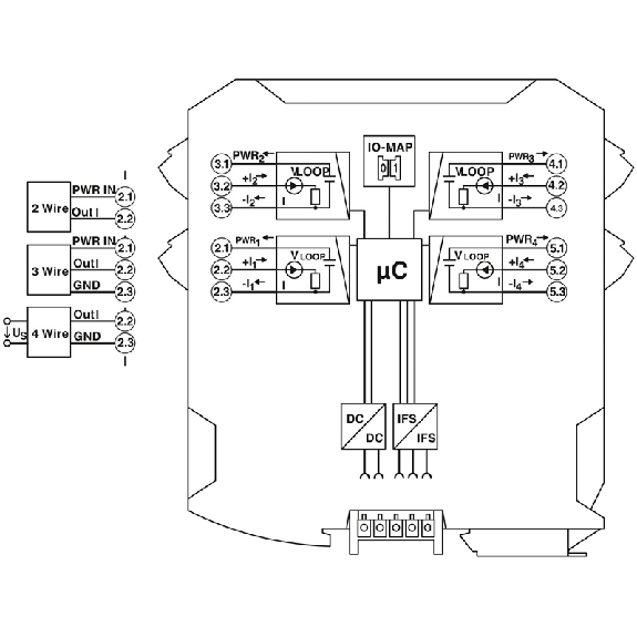 Module d'extension 4 entrées analogiques (0/4 mA ... 20 mA) - RAD-AI4-IFS-Lire la description