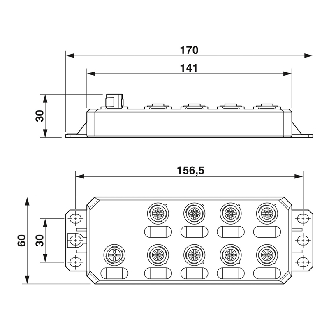 Répartiteur 8xM12, 8 entrées TOR 24Vdc, IO-Link - AXL E IOL DI8 M12 6P-Lire la description