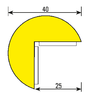 Knuffi Eckschutzprofil Typ A, selbstklebend/zum Anschrauben, fluoresz./schwarz, PU, 1m-Beschreibung lesen