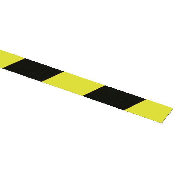Flachmarkierung, linksweisend, fluoreszierend-nachleuchtend gelb/schwarz, Aluminium, 50x990mm, ASR A1.3-Beschreibung lesen