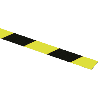 Flachmarkierung, linksweisend, fluoreszierend-nachleuchtend gelb/schwarz, Aluminium, 50x990mm, ASR A1.3-Beschreibung lesen