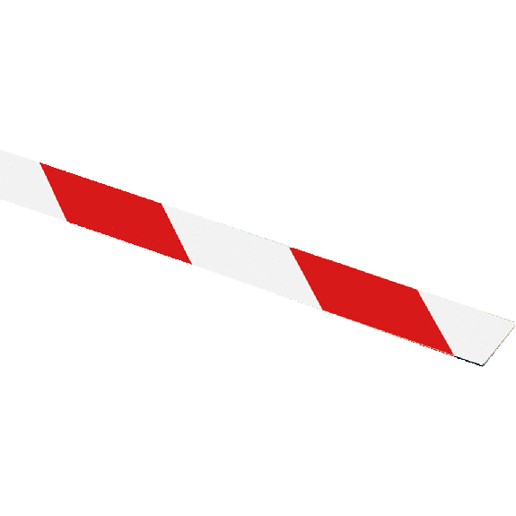 Flachwarnmarkierung, links, rot/weiß schraffiert, Kunststoff, 150x990mm, 6 Bohrungen-Beschreibung lesen