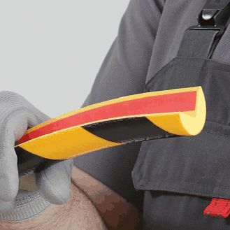 PERMALIGHT power Eckschutzprofil Typ A, fluoreszierend/nachleuchtend-gelb/schwarz, PU, 1m-Beschreibung lesen