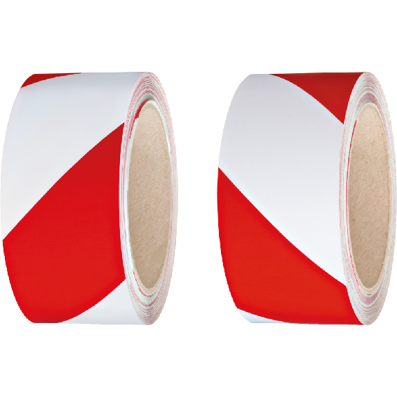 Set Warnmarkierungsband,rot/weiß,Folie mit Trägerpapier,25mm,16,5m/RO,2RO/VE-Beschreibung lesen