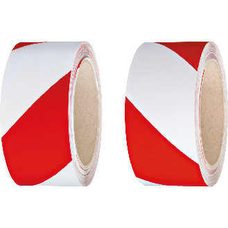 Set Warnmarkierungsband,rot/weiß,Folie mit Trägerpapier,25mm,16,5m/RO,2RO/VE-Beschreibung lesen