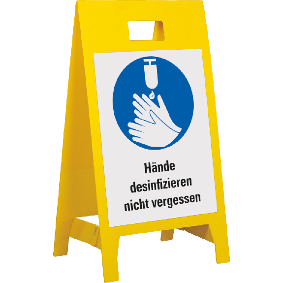 Warnaufsteller leicht, Hände desinfizieren nicht..., Polypropylen, 350x650mm, 300g Warnaufsteller leicht, Hände desinfizieren nicht..., Polypropylen, 350x650mm, 300g-Beschreibung lesen