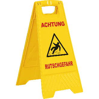 Warnaufsteller Stabil, Achtung Rutschgefahr, 2-teilig, doppelseitig, Polypropylen, 230x600mm-Beschreibung lesen