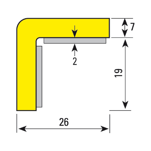 Knuffi Eckschutzprofil Typ E, magnetisch, gelb/schwarz, 1m Knuffi Eckschutzprofil Typ E, magnetisch, gelb/schwarz, 1m-Beschreibung lesen