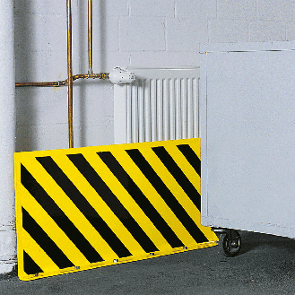 Flächenschutzprofil, zum Aufdübeln, gelb pulverbeschichtet, Stahl, 500x1000mm, ASR A1.3-Beschreibung lesen
