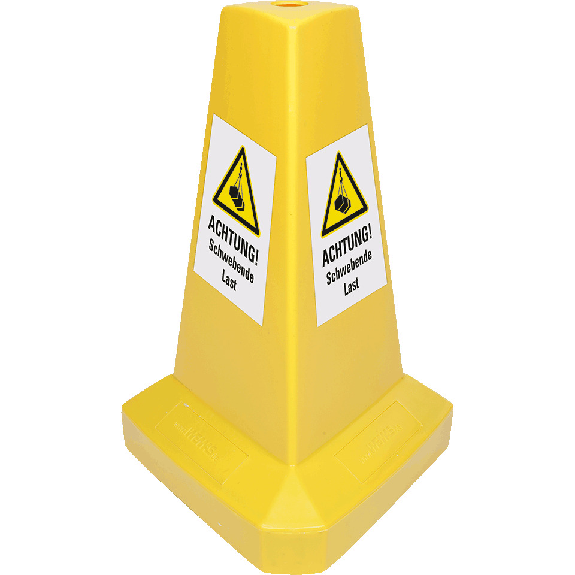 Warnaufsteller, schwer, ACHTUNG! Schwebende Last, gelb, Kunststoff, 540mm, 2800g, ASR A1.3 Warnaufsteller, schwer, ACHTUNG! Schwebende Last, gelb, Kunststoff, 540mm, 2800g, ASR A1.3-Beschreibung lesen