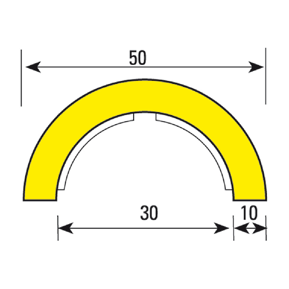 Knuffi Rohrschutzprofil Typ R1, selbstklebend/Schellen, gelb/schwarz, Ø30mm, PU, 1m Knuffi Rohrschutzprofil Typ R1, selbstklebend/Schellen, gelb/schwarz, Ø30mm, PU, 1m-Beschreibung lesen