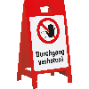 Warnaufsteller Leicht, Durchgang verboten!, rot, Polypropylen, 350x650mm, 300g, ASR A1.3 Warnaufsteller Leicht, Durchgang verboten!, rot, Polypropylen, 350x650mm, 300g, ASR A1.3