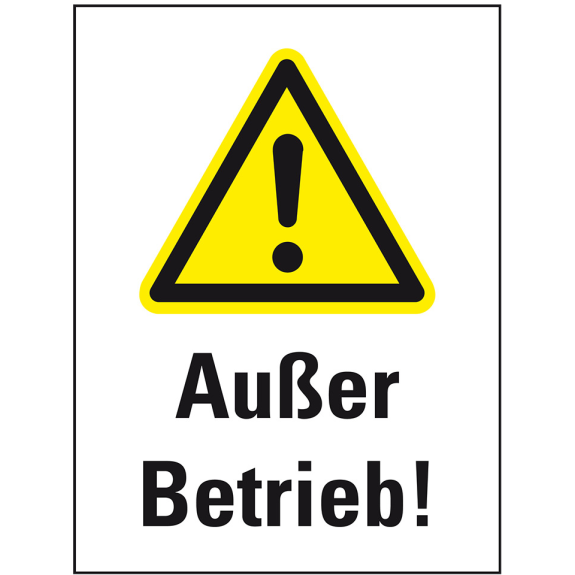 Warnaufsteller Leicht, Außer Betrieb!, gelb, Polypropylen, 350x650mm, 300g, ASR A1.3 Warnaufsteller Leicht, Außer Betrieb!, gelb, Polypropylen, 350x650mm, 300g, ASR A1.3-Beschreibung lesen