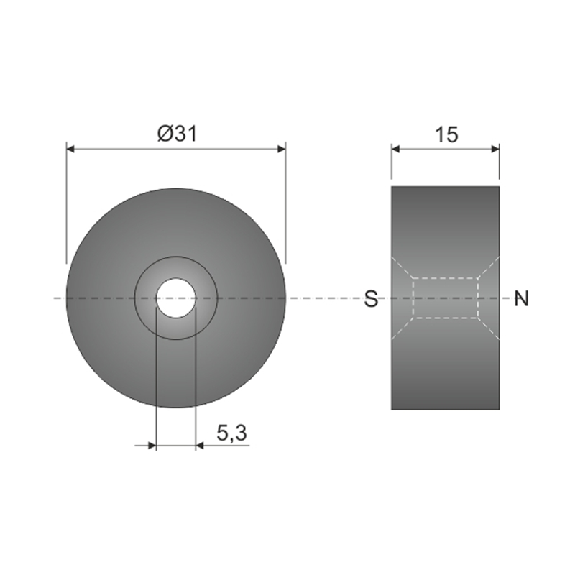 Aimant Ø 30x10 mm - M-30 Aimant Ø 30x10 mm - M-30-Lire la description