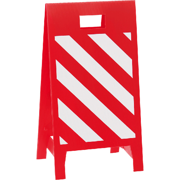 Warnaufsteller Leicht, rot/weiß schraffiert, Polypropylen, 350x650mm, 300g, ASR A1.3 Warnaufsteller Leicht, rot/weiß schraffiert, Polypropylen, 350x650mm, 300g, ASR A1.3-Beschreibung lesen