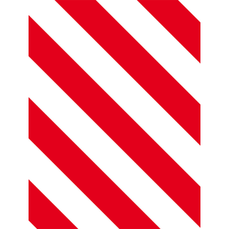 Warnaufsteller Leicht, rot/weiß schraffiert, Polypropylen, 350x650mm, 300g, ASR A1.3-Beschreibung lesen