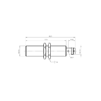 DPI M18 PNP NO+NF P5mm noyé 86(70.5)mm Laiton 10-55Vdc / M12 4P - BES M18MP-PAH50B-S04G (BES04RH)-Lire la description