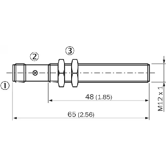 DPI M12 PNP NF P12mm quasi-noyé 65(48)mm Laiton 10-30Vdc / M12 4P - IME12-06BPOZC0S-Lire la description