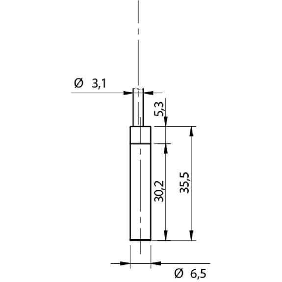 DPI D6,5 NPN NO P1,5mm noyé 35.5(30.2)mm Inox 10-30Vdc / Câble 2m PVC - AH6/AN-1A-Lire la description