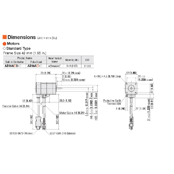 Moteur pas à pas avec codeur absolu Bride 42mm - AZM46AC Moteur pas à pas avec codeur absolu Bride 42mm - AZM46AC-Lire la description