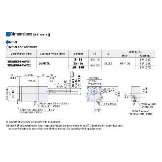 Moteur asynchrone 6W 1PH 230V Bride 60mm Arbre type GN 41mNm  - 2IK6RGN-CW2E-Lire la description