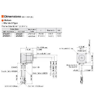 Moteur pas à pas DC avec codeur absolu Bride 60mm - AZM69AK-Lire la description
