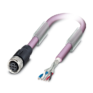 M12A Fem Droit 5p; Câble Blindé PUR Violet 5m, CANopen, DeviceNet - SAC-5P- 5,0-920/M12FS-Lire la description