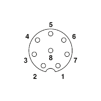 M12A Fem Droit 8p/M12A Mâle Droit 8p; PVC 8 fils Noir 3m - SAC-8P-M12MS/ 3,0-PVC/M12FS-Lire la description