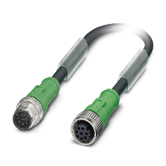 M12A Fem Droit 8p/M12A Mâle Droit 8p; PVC 8 fils Noir 3m - SAC-8P-M12MS/ 3,0-PVC/M12FS M12A Fem Droit 8p/M12A Mâle Droit 8p; PVC 8 fils Noir 3m - SAC-8P-M12MS/ 3,0-PVC/M12FS-Lire la description